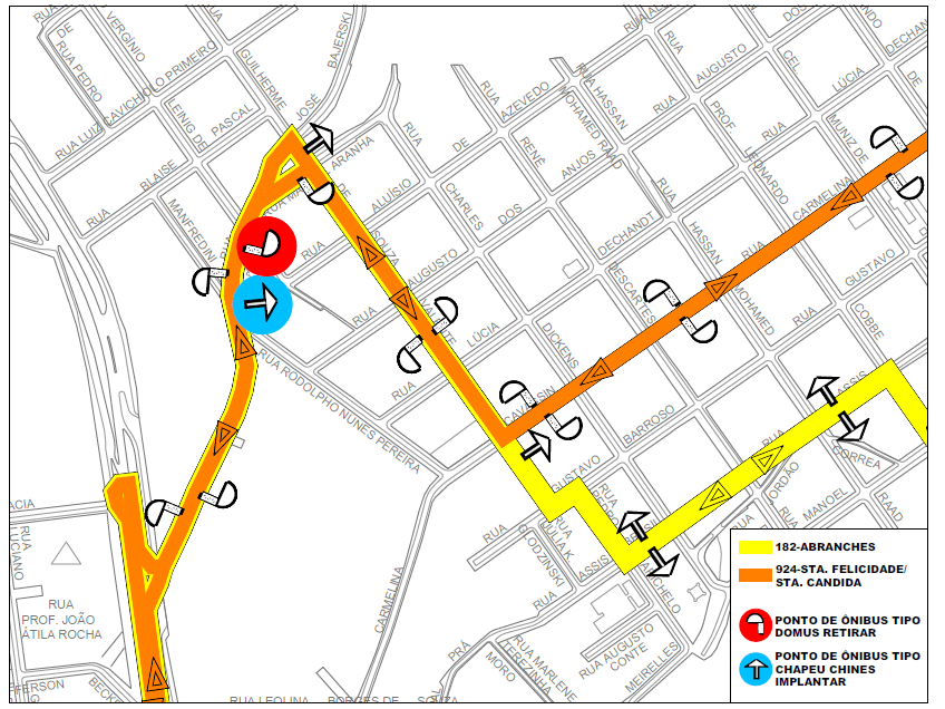 Linhas 182 e 924 - Realocação de ponto de parada