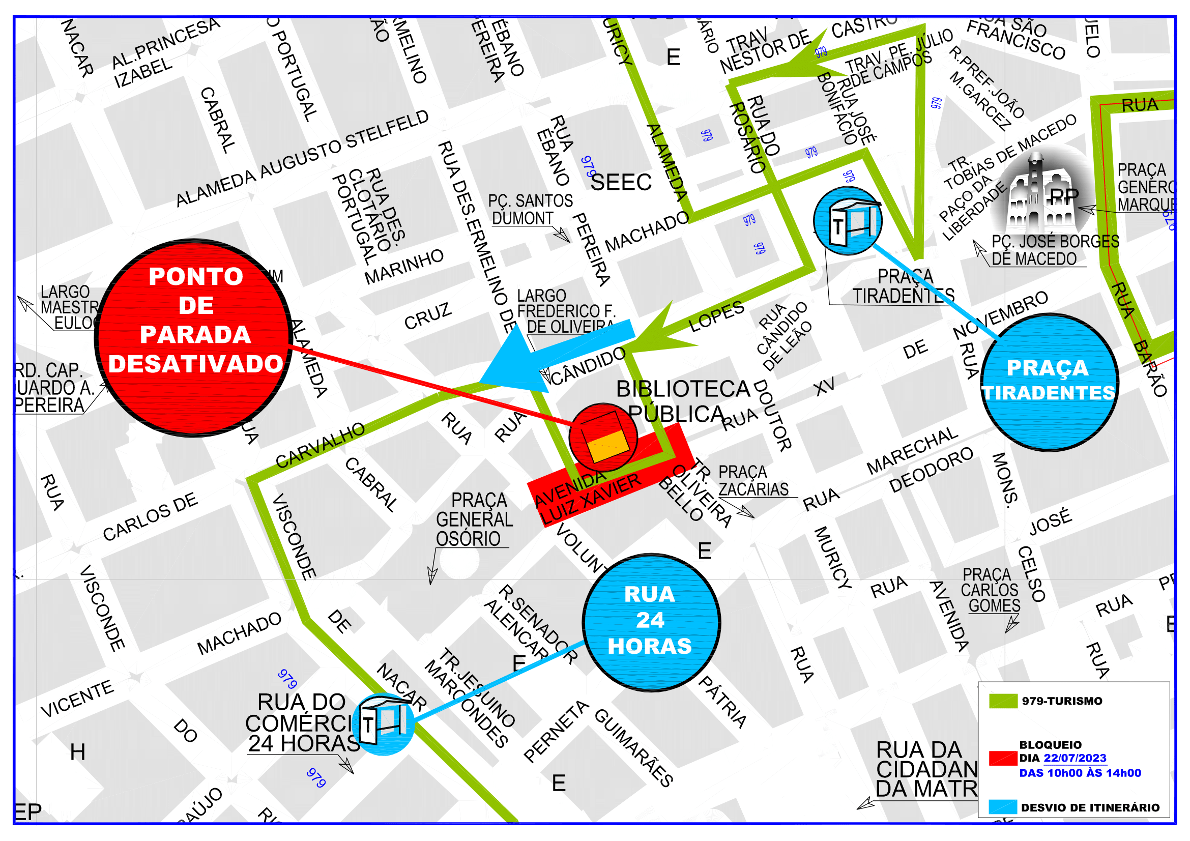 Linha 979 - TURISMO - Desvio de itinerário