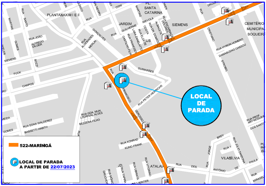 Linha 522 - MARINGÁ - Novo local de parada