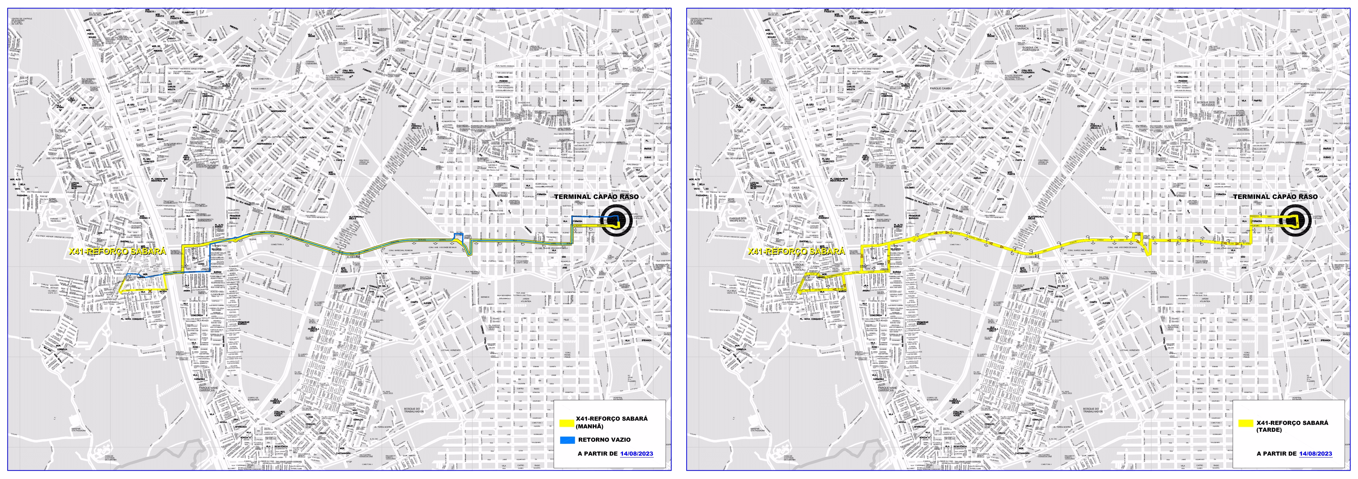Linha X41 - REFORÇO SABARÁ - Nova linha em operação