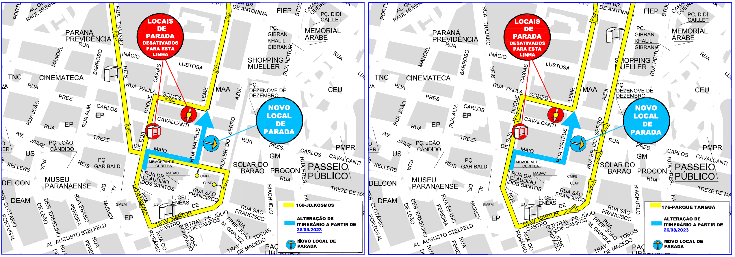 Linhas 169 e 176 - Alteração de itinerário - Melhoria na circulação viária