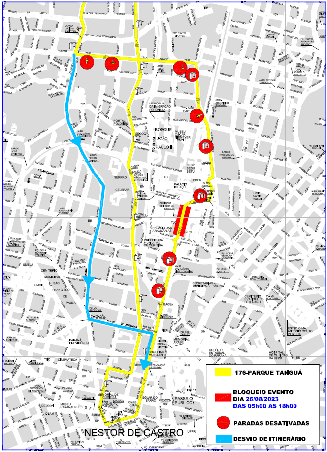 Linha 176 - PARQUE TANGUÁ - Desvio de itinerário - Passeio Motociclístico