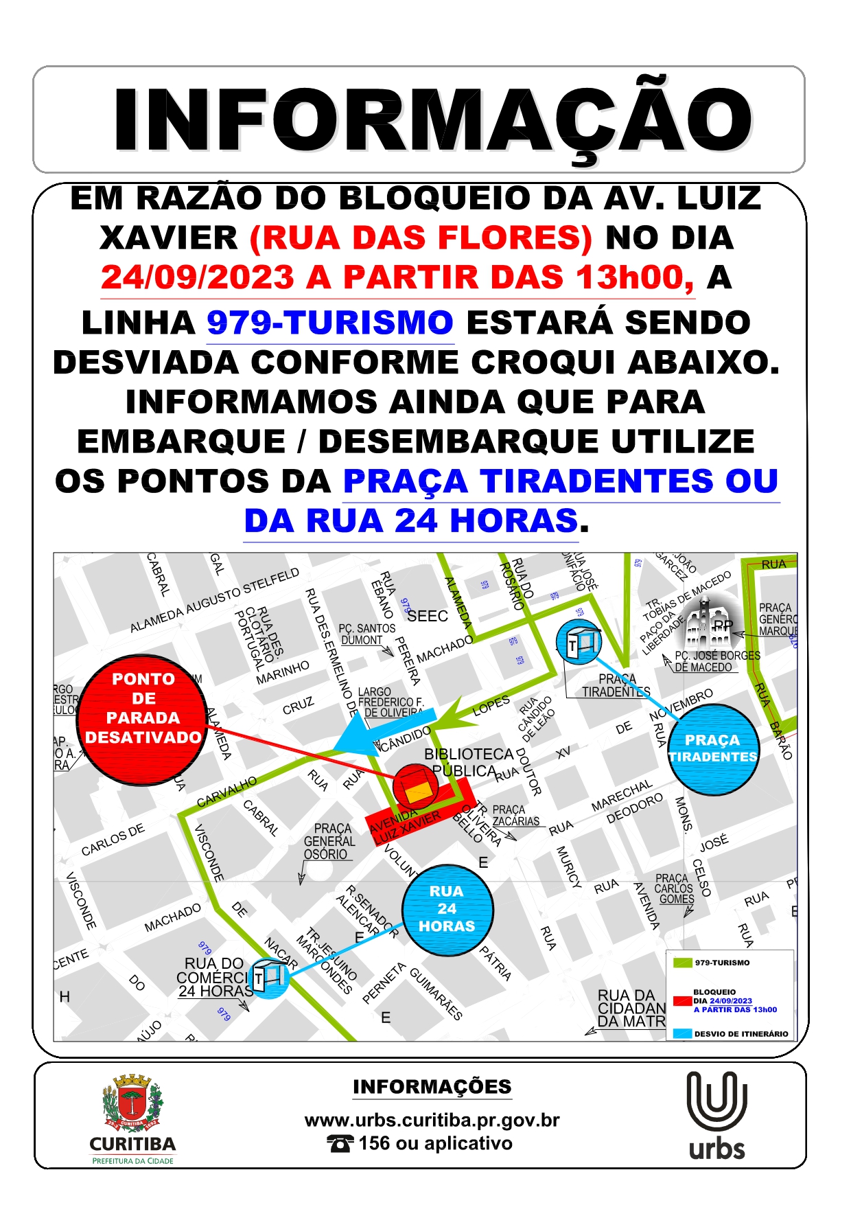 Linha 979 - TURISMO - Desvio de itinerário