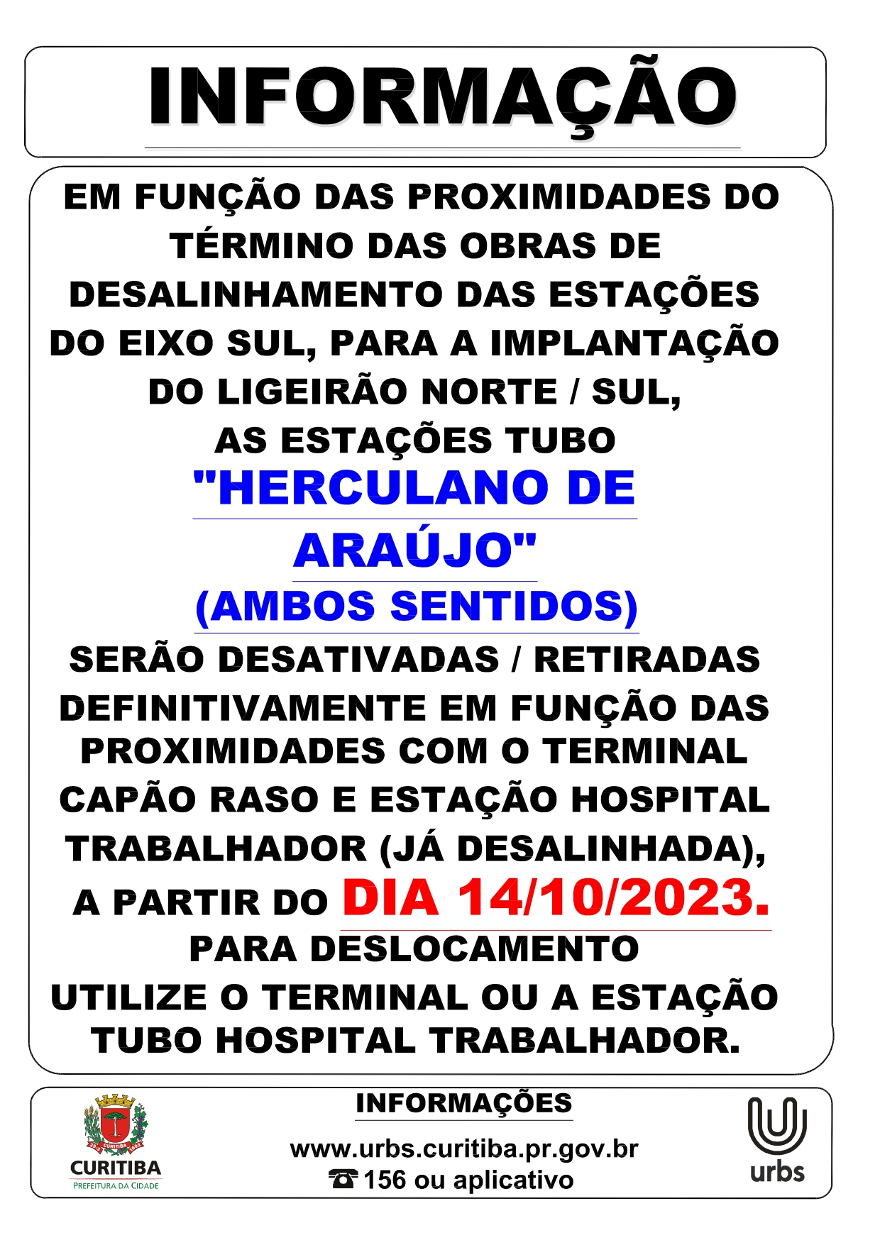 Desativação - Estação Tubo Herculano de Araújo