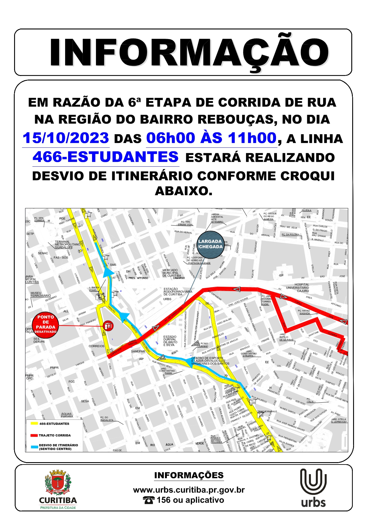 Linha 466 - ESTUDANTES - Desvio de itinerário