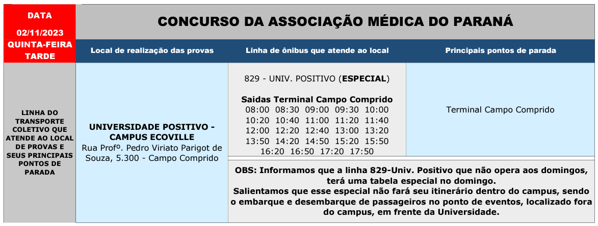 Atendimento especial - Concurso - ASSOCIAÇÃO MÉDICA DO PARANÁ