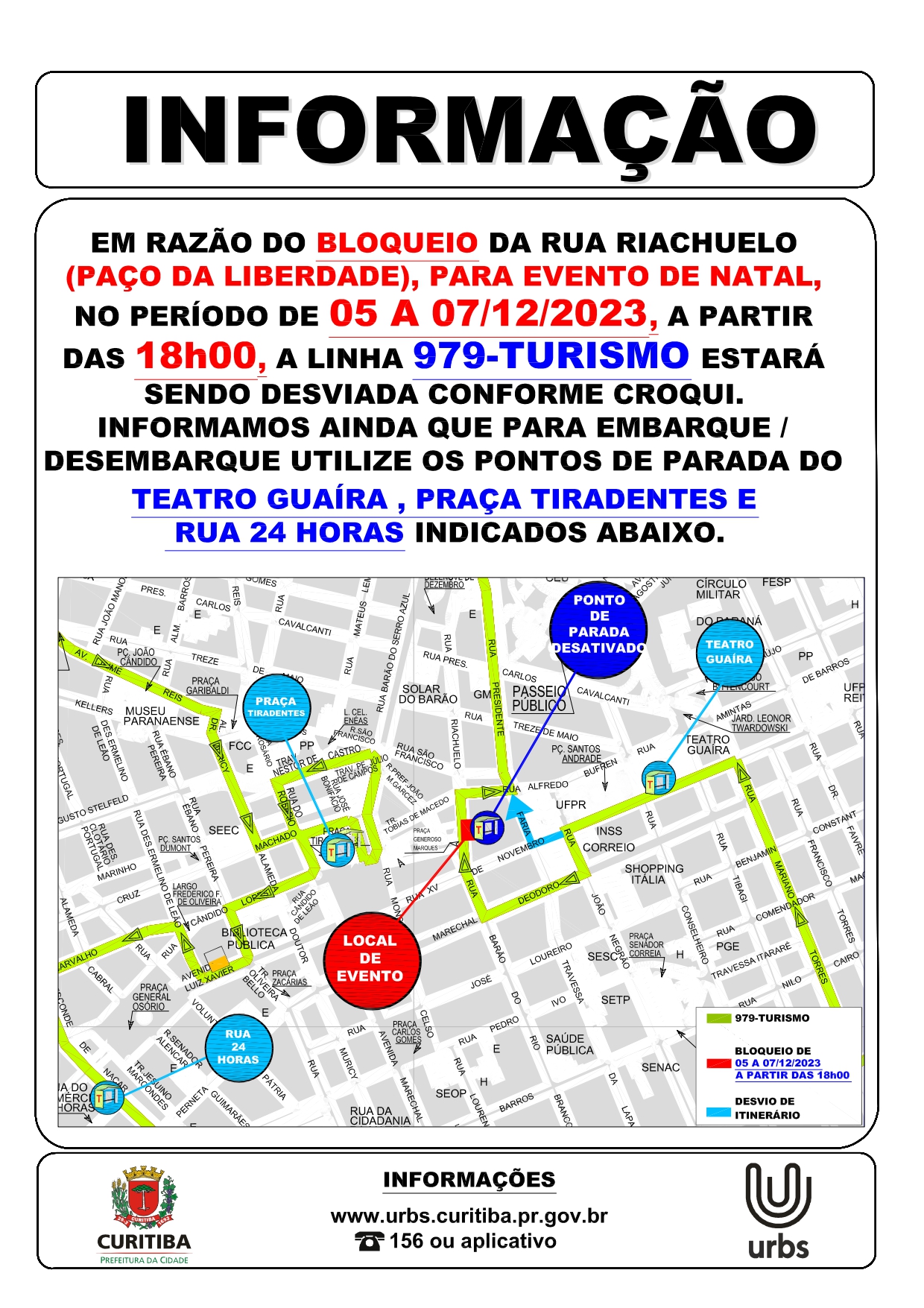 Linha 979 - TURISMO - Desvio de itinerário