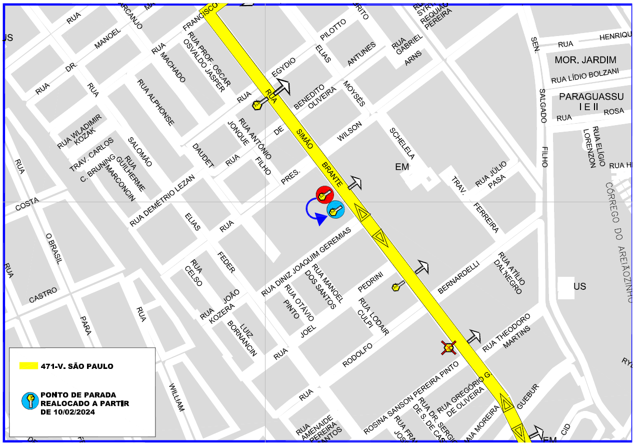 Linha 471 - V. SÃO PAULO - Realocação de ponto de parada