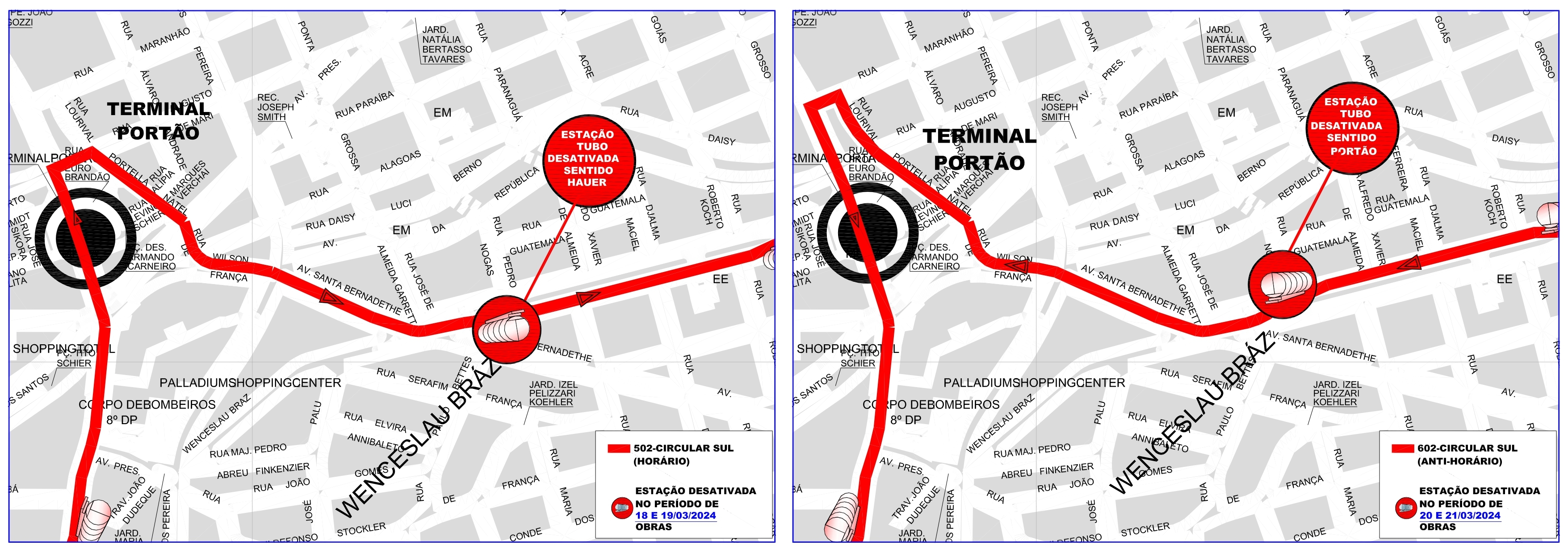 Estação Tubo Wenceslau Braz - Desativação para obras de implantação de rampas metálicas