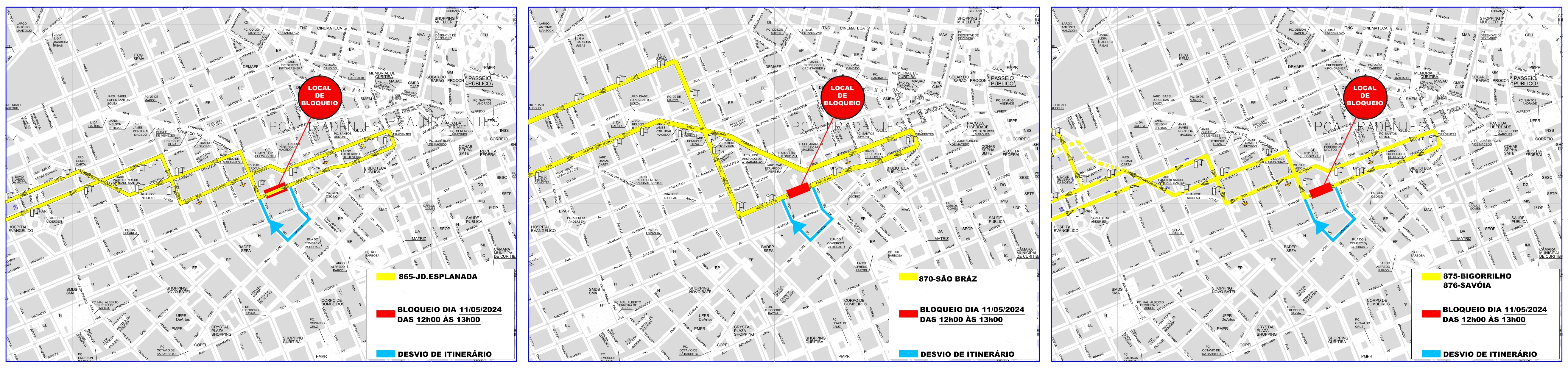 Linhas diversas - Desvio de itinerário - Simulado de evacuação de emergência