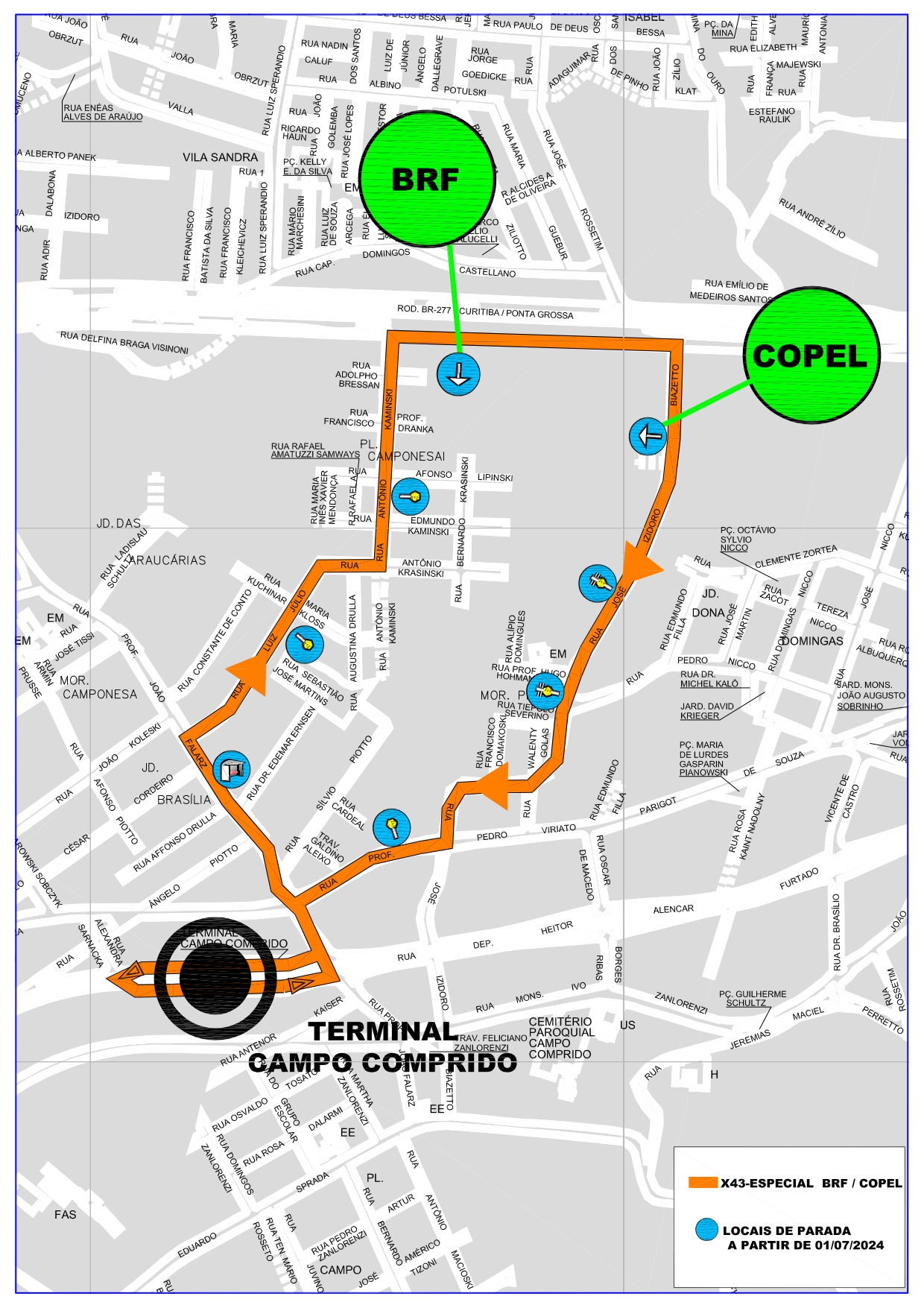 Linha X43 - ESPECIAL BRF / COPEL