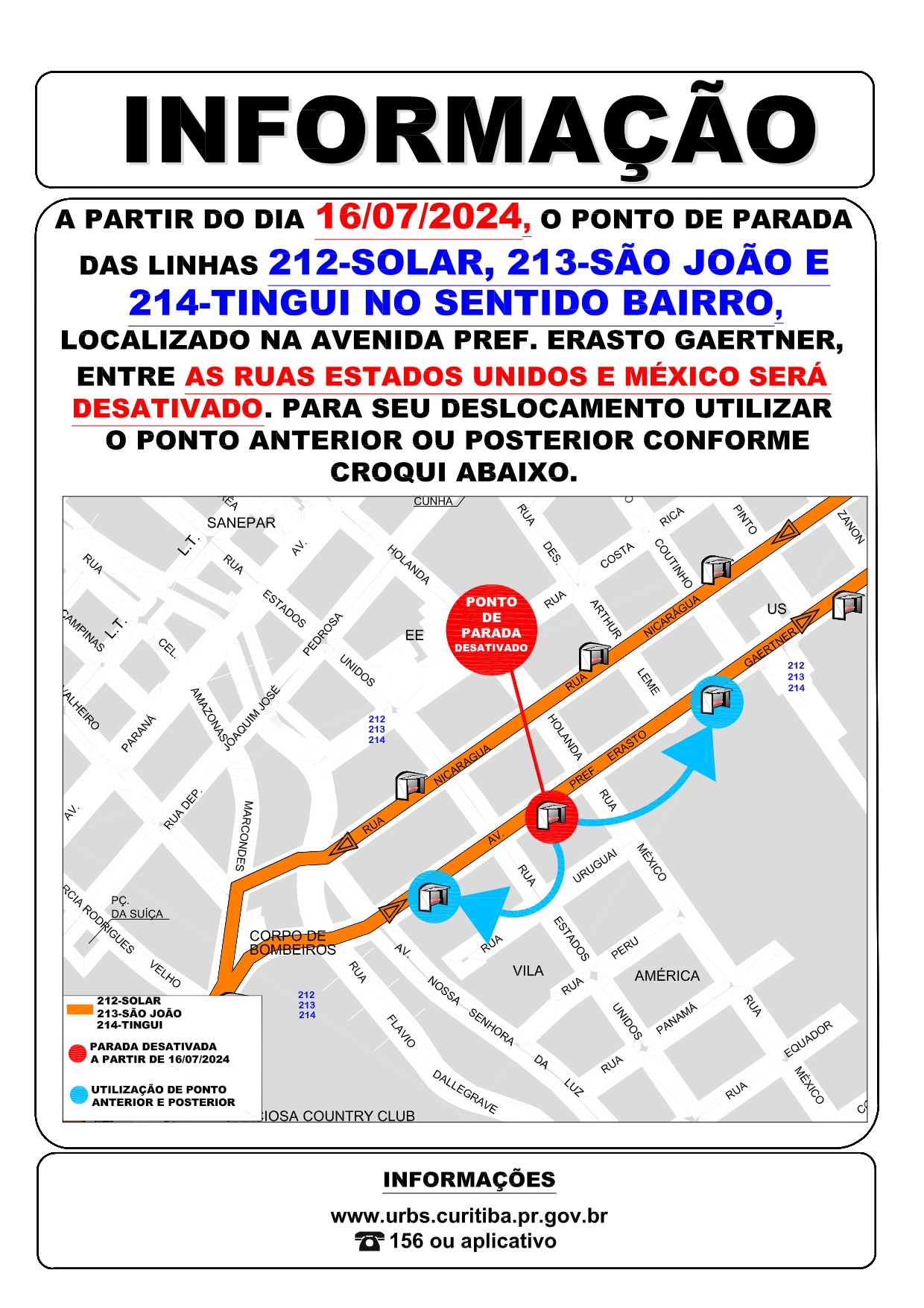 Linhas diversas - Ponto de parada desativado