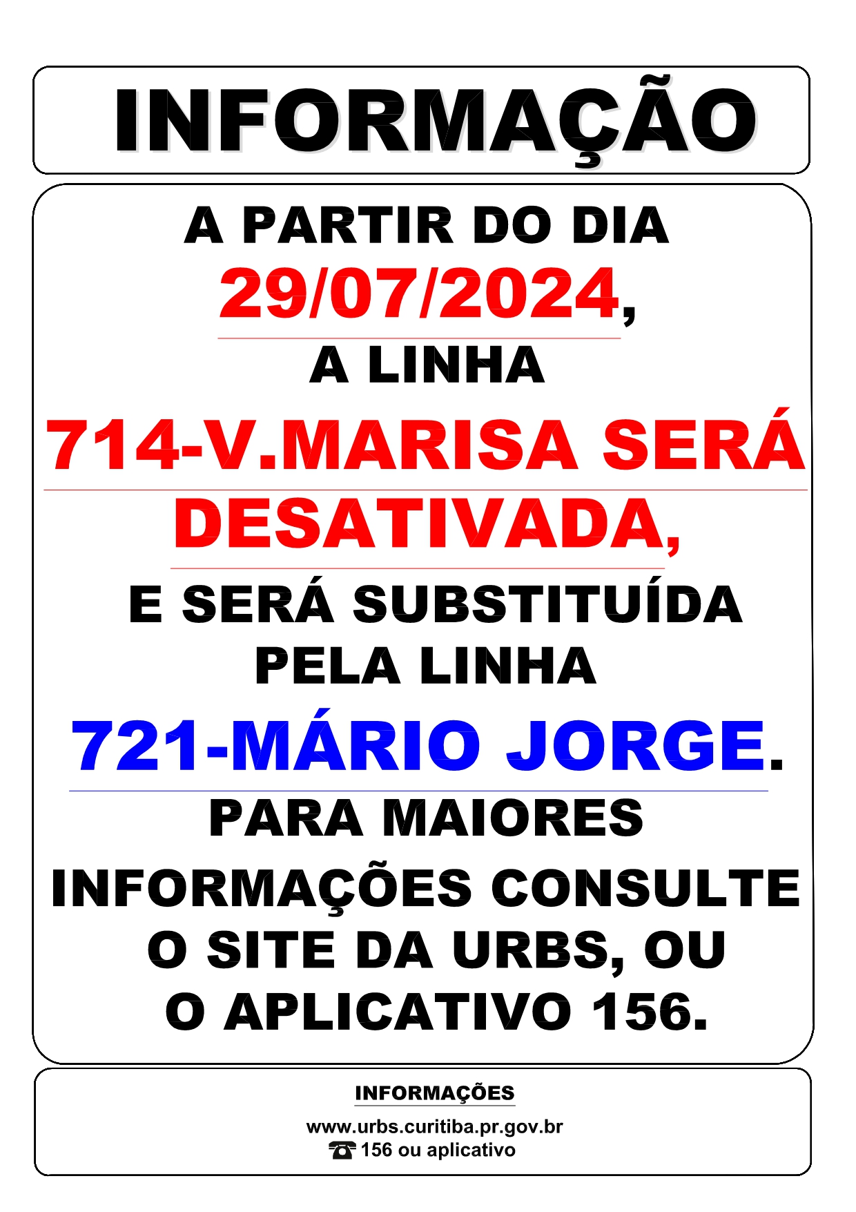 Linha 714 - V. MARISA - Desativação
