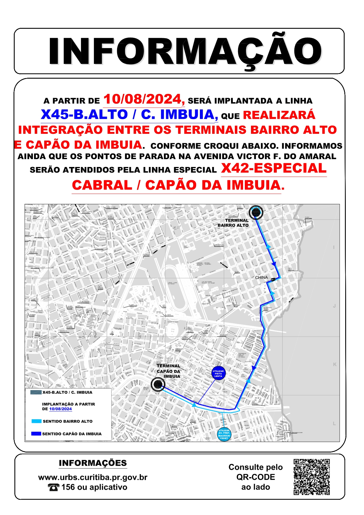 Nova linha especial X45 - B. ALTO / C. IMBUIA