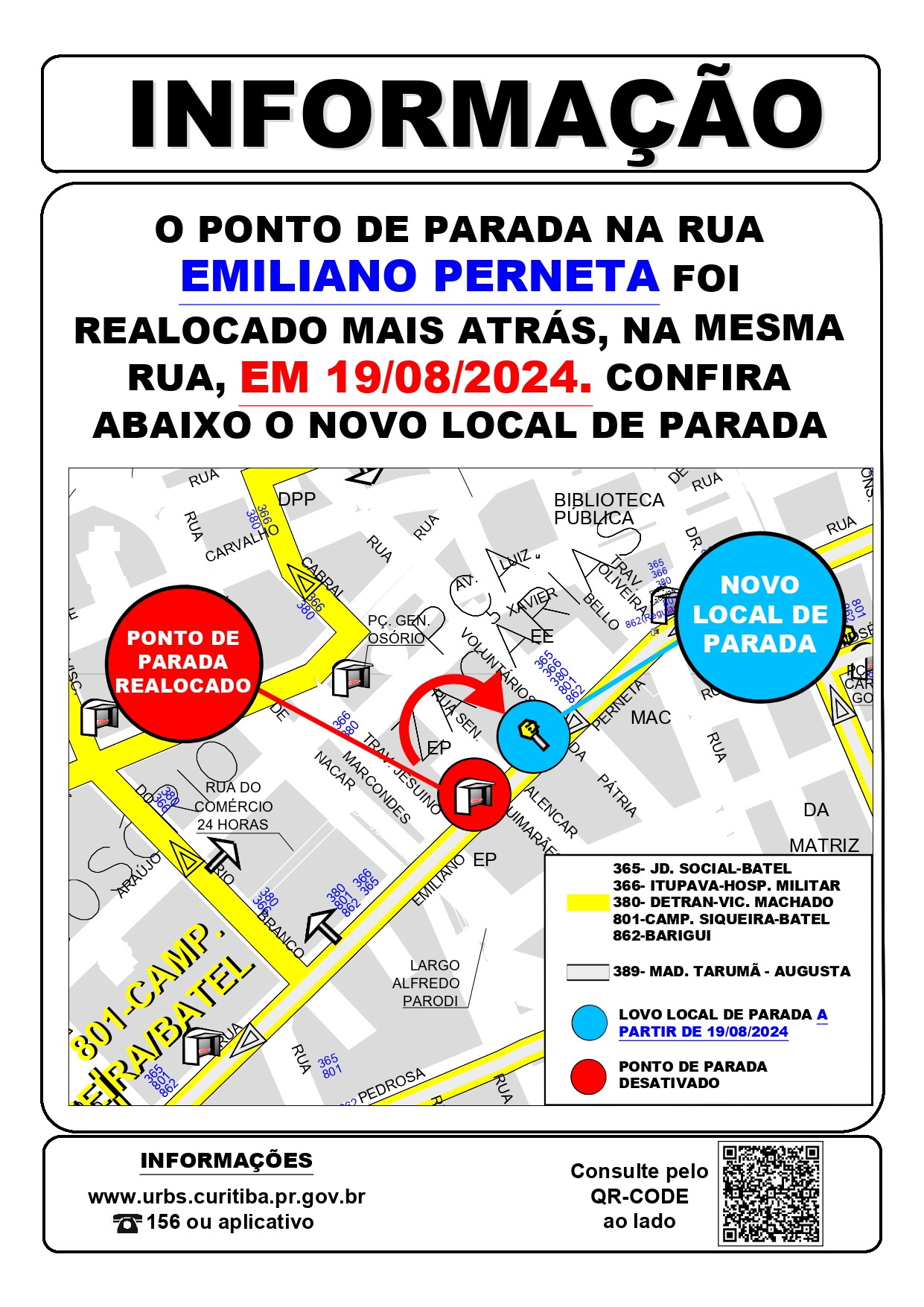 Linhas diversas - Realocação de ponto de parada