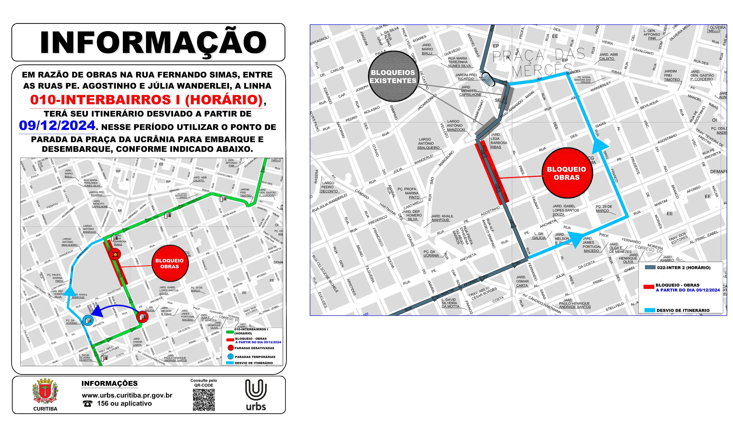 Linhas Diversas - Desvio de Itinerário - Obras Novo Inter 2