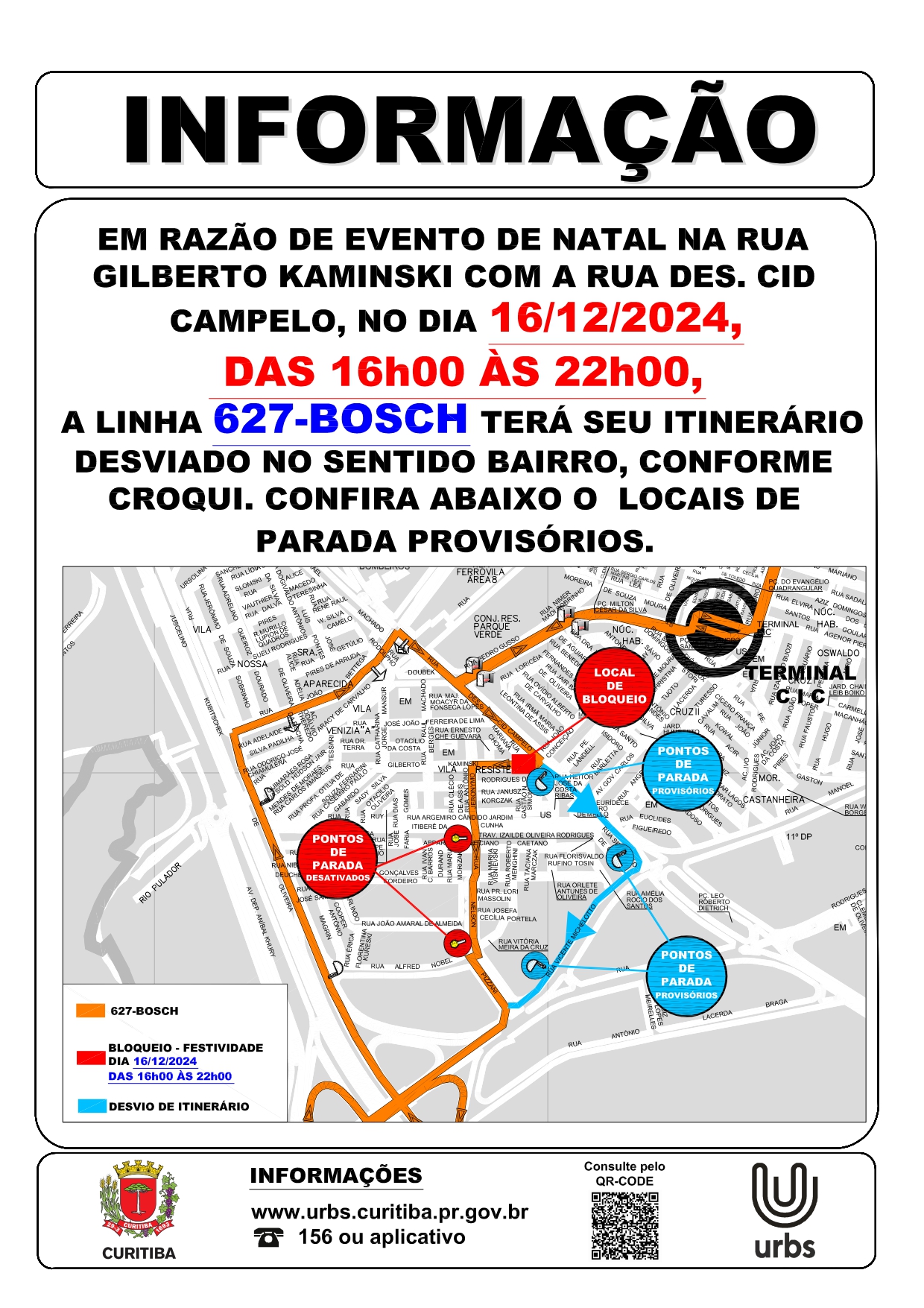 Linha 627 - BOSCH - Desvio de Itinerário - Evento Natalino