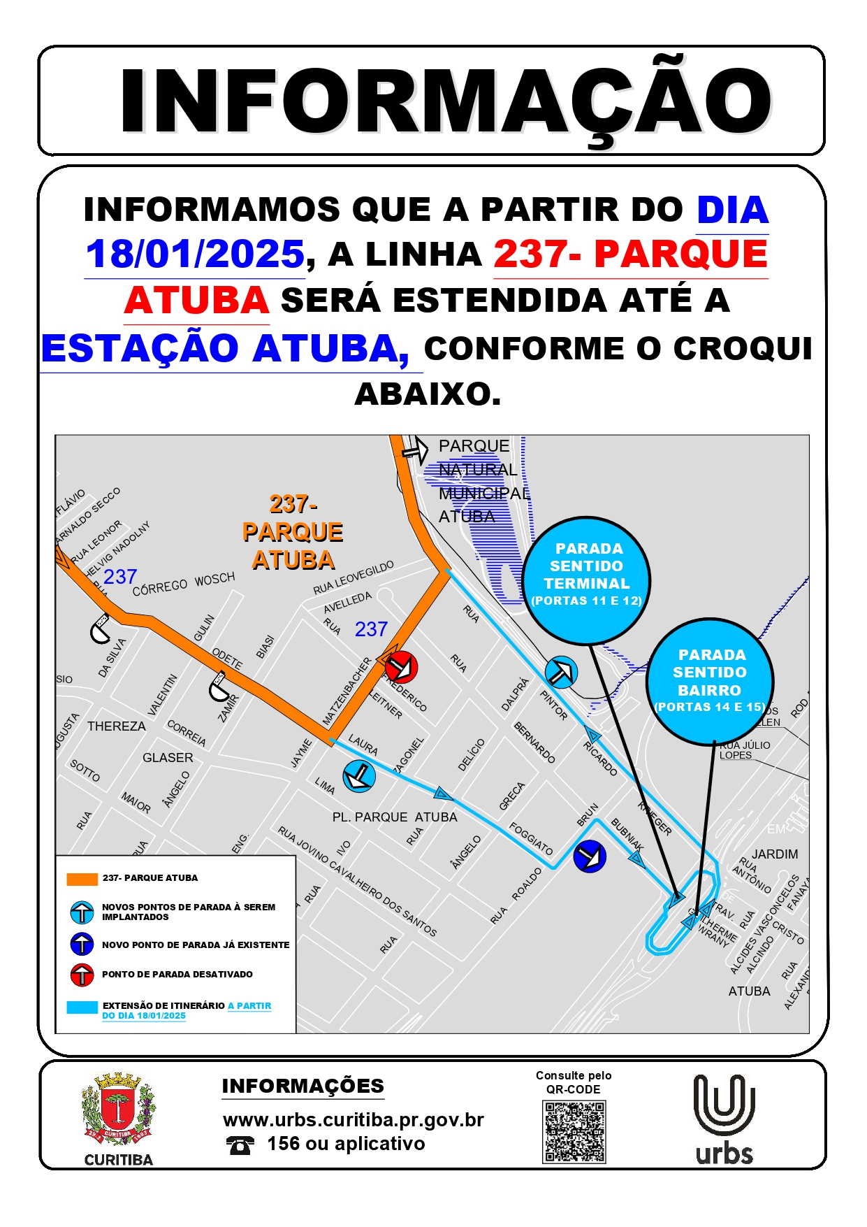Linha 237 - PARQUE ATUBA - Extensão de Itinerário - Estação Atuba - 18/01