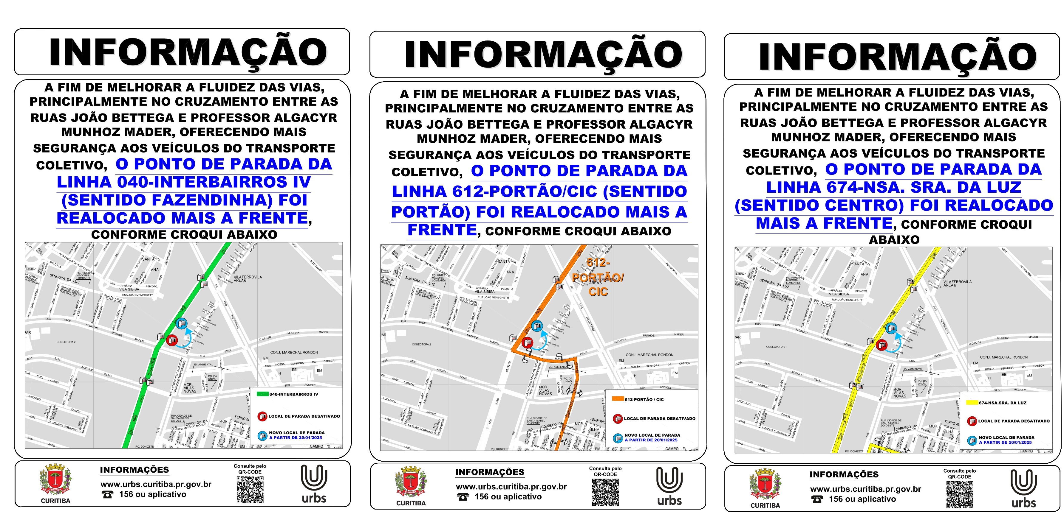 Linhas Diversas - Realocação de Ponto de Parada - R. João Bettega - 20/01