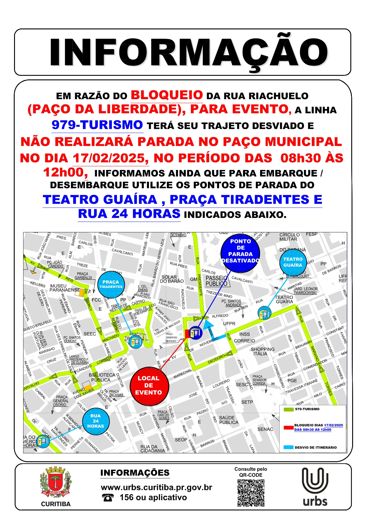 Linha 979 - TURISMO - Desvio de Itinerário - 17/02