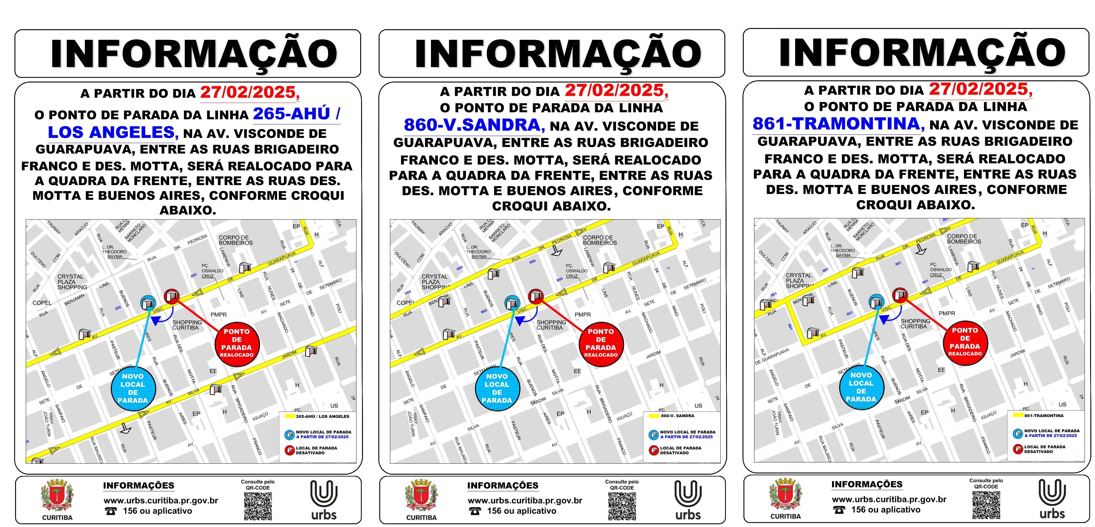 Linhas Diversas - Realocação de Ponto de Parada - Av. Visconde de Guarapuava - 27/02