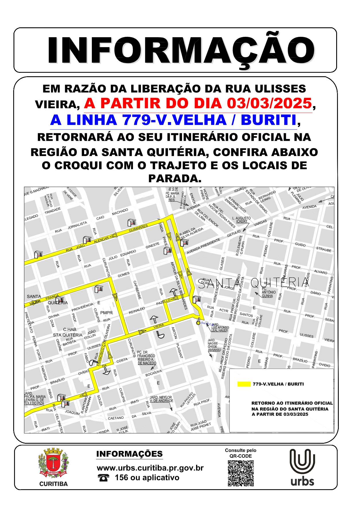 Linha 779 - V. VELHA / BURITI - Retorno ao Itinerário Oficial - A partir de 03/03