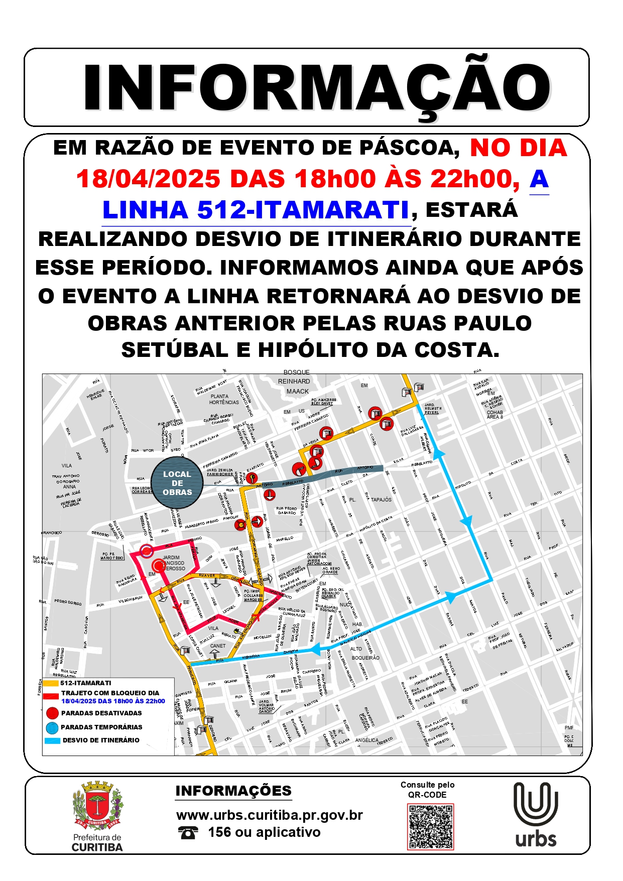 Linha 512 - ITAMARATI - Desvio de Itinerário - Procissão - 18/04