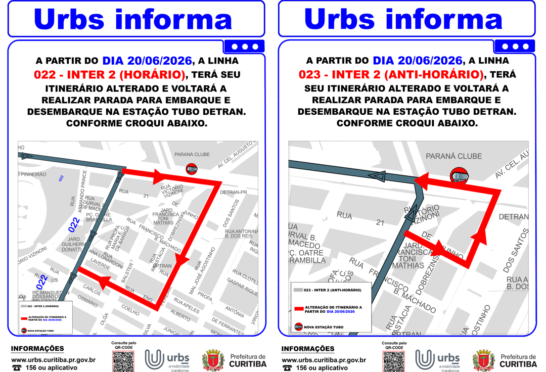 Reativação Estação Tubo Detran - a partir de 20/06