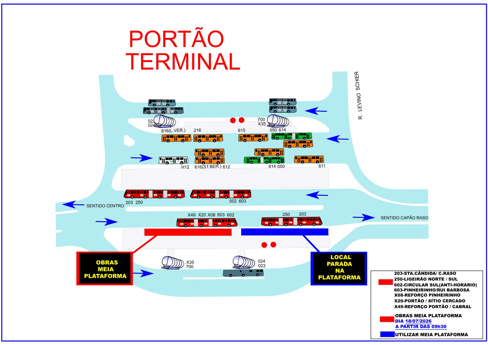 Bloqueio parcial - Manutenção na plataforma Term. Portão (sentido Capão Raso) - 18/07