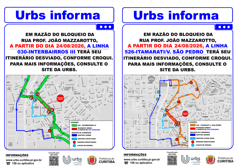 Linhas Diversas - Desvio de Itinerário - Obras a partir de 24/08