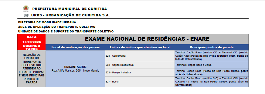 Exame Nacional de Residências - ENARE - 13/09