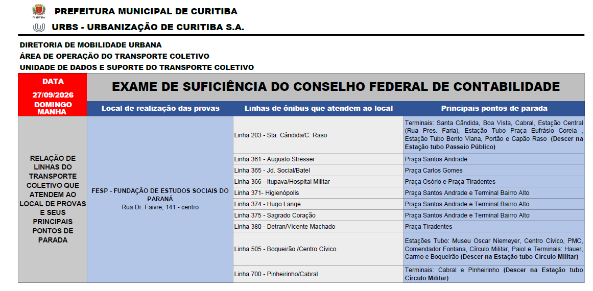 Exame de Suficiência do Conselho Federal de Contabilidade - 27/09
