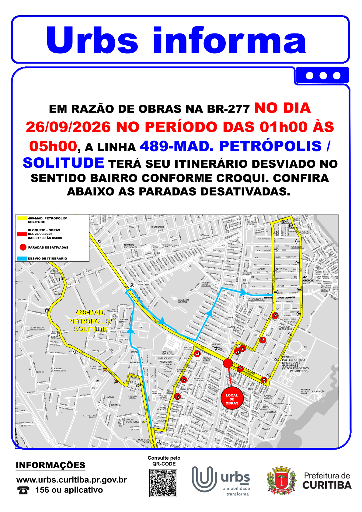 Linha 489 - MAD. PETRÓPOLIS / SOLITUDE - Desvio de Itinerário - 26/09