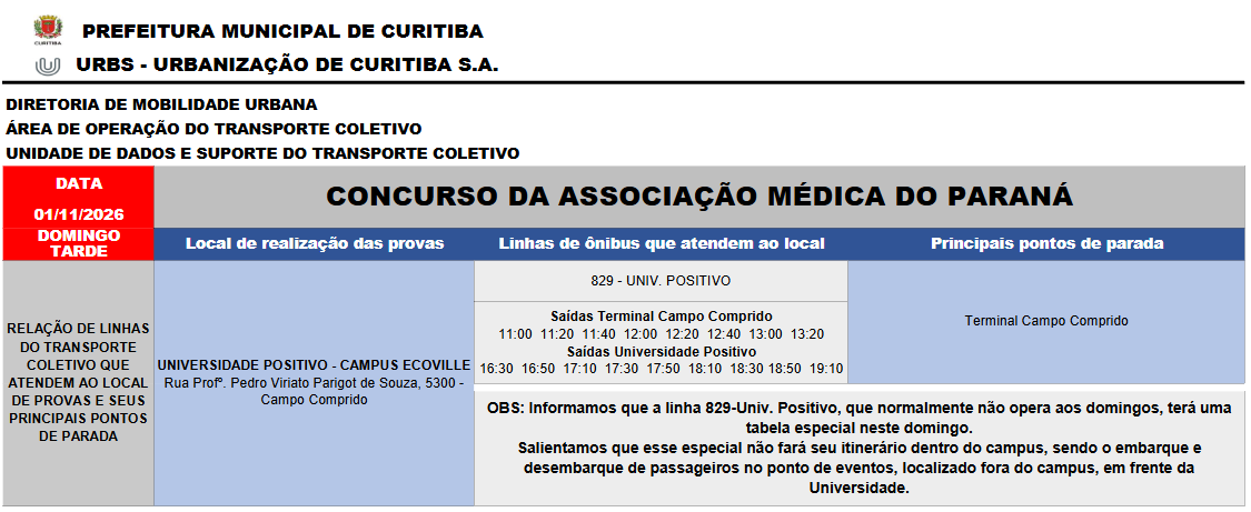 Concurso da Associação Médica do Paraná - 01/11